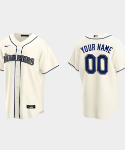 Custom Seattle Mariners Cream Cool Base Alternate Jersey