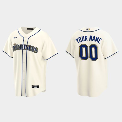 Custom Seattle Mariners Cream Cool Base Alternate Jersey