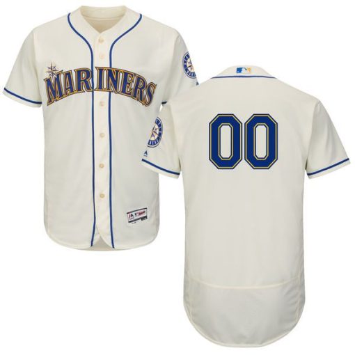 Custom Seattle Mariners Cream Flexbase Collection Jersey