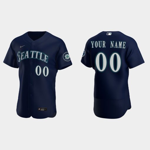 Custom Seattle Mariners Flex Base Jersey Navy