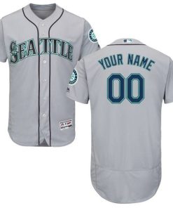 Custom Seattle Mariners Grey Flexbase Collection Jersey