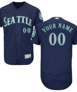 Custom Seattle Mariners Navy Blue Flexbase Collection Jersey