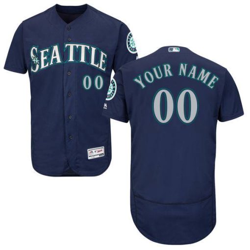 Custom Seattle Mariners Navy Blue Flexbase Collection Jersey