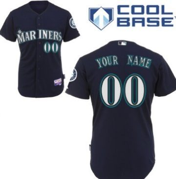 Custom Seattle Mariners Navy Blue Jersey