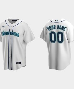 Custom Seattle Mariners White Cool Base Home Jersey