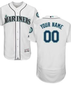 Custom Seattle Mariners White Flexbase Collection Jersey