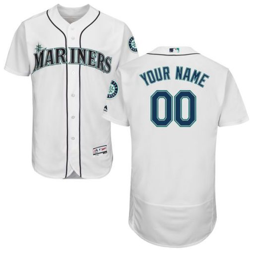 Custom Seattle Mariners White Flexbase Collection Jersey