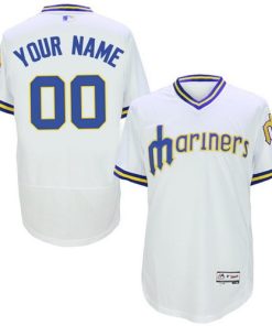 Custom Seattle Mariners White Pullover 2016 Flexbase Collection Baseball Jersey