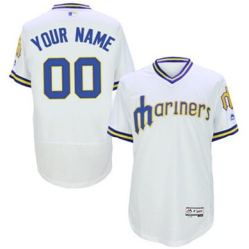 Custom Seattle Mariners White Pullover 2016 Flexbase Collection Baseball Jersey