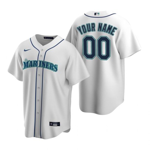 Custom Seattle Mariners White Cool Base Home Jersey