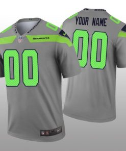 Custom Seattle Seahawks Gray Inverted Legend Jersey