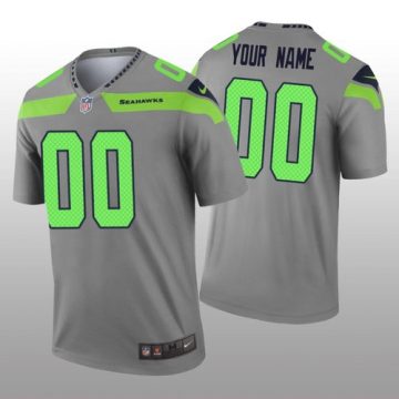 Custom Seattle Seahawks Gray Inverted Legend Jersey