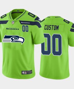Custom Seattle Seahawks Green Team Big Logo Number Vapor Untouchable Limited Jersey