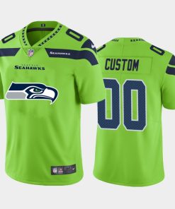 Custom Seattle Seahawks Green Team Big Logo Vapor Untouchable Limited Jersey