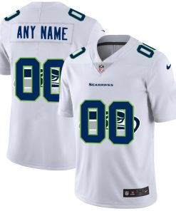 Custom Seattle Seahawks White Team Big Logo Vapor Untouchable Limited Jersey