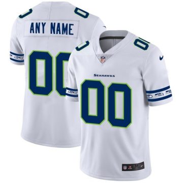 Custom Seattle Seahawks White Team Logo Vapor Limited Football Jersey