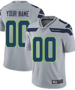 Custom Seattle Seahawks Gray Vapor Untouchable Player Limited Jersey