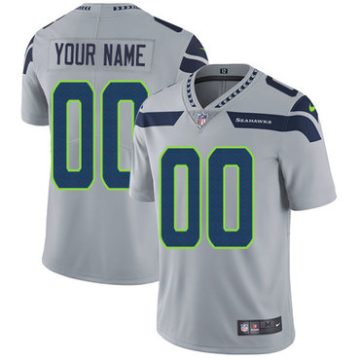 Custom Seattle Seahawks Gray Vapor Untouchable Player Limited Jersey