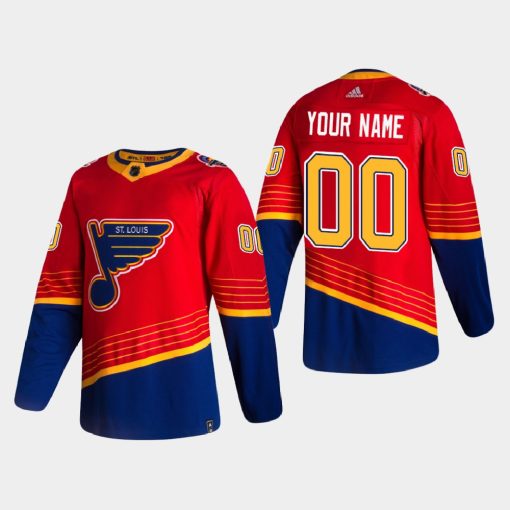 Custom St Louis Blues 2021 Season Reverse Retro Pro Special Edition Red Jersey