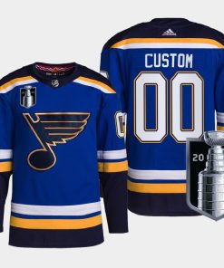Custom St Louis Blues 2022 Stanley Cup Playoffs Blue Pro Jersey