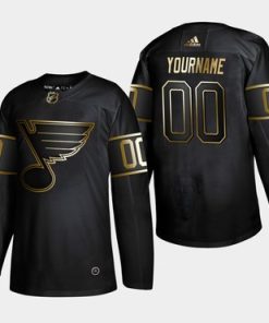 Custom St Louis Blues Black Gold Jersey