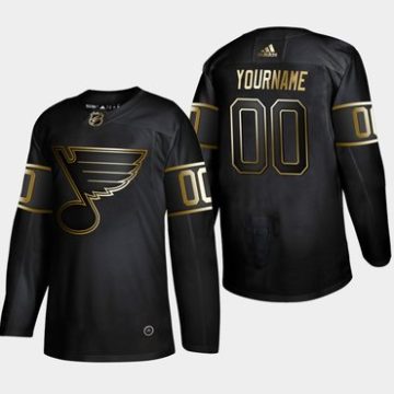 Custom St Louis Blues Black Gold Jersey