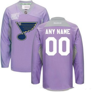 Custom St Louis Blues Purple Pink Hockey Fights Cancer Practice Jersey