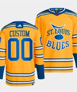 Custom St Louis Blues Yellow 2022-23 Reverse Retro Stitched Jersey