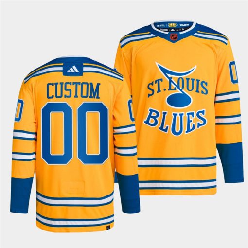 Custom St Louis Blues Yellow 2022-23 Reverse Retro Stitched Jersey