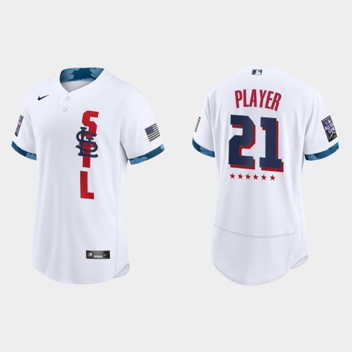 Custom St Louis Cardinals 2021 All-star Game Flex Base Jersey White