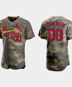 Custom St Louis Cardinals 2021 National Armed Forces Day Flex Base Jersey Camo