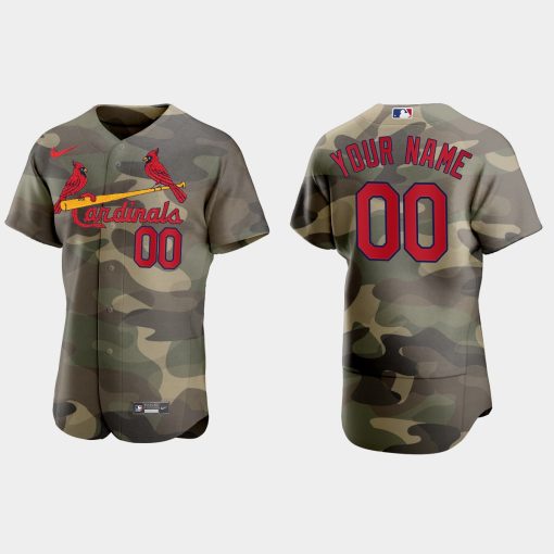 Custom St Louis Cardinals 2021 National Armed Forces Day Flex Base Jersey Camo