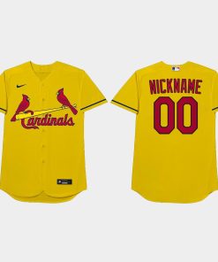 Custom St Louis Cardinals 2021 Players' Weekend Nickname Jersey Gold