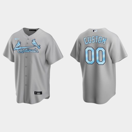 Custom St Louis Cardinals 2022 Father's Day Cool Base Jersey Gray