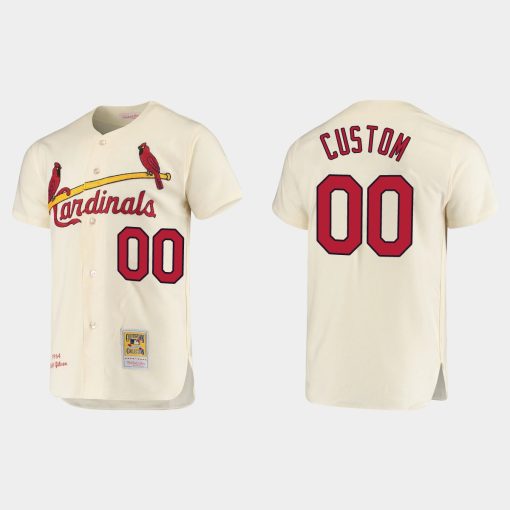 Custom St Louis Cardinals Cooperstown Collection Flex Base Jersey Cream