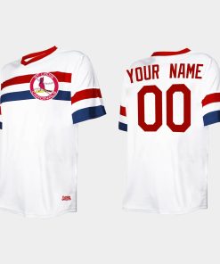 Custom St Louis Cardinals Cooperstown Collection V-neck Jersey White