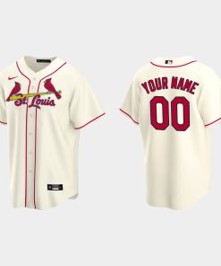 Custom St Louis Cardinals Cream Cool Base Alternate Jersey