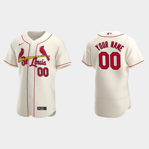 Custom St Louis Cardinals Cream Flex Base 2020 Alternate Jersey