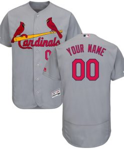 Custom St. Louis Cardinals Gray Road Flex Base Jersey