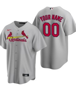 Custom St. Louis Cardinals Gray Cool Base Road Jersey
