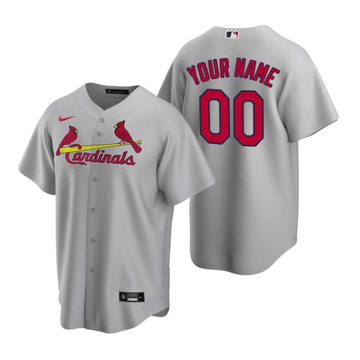 Custom St. Louis Cardinals Gray Cool Base Road Jersey