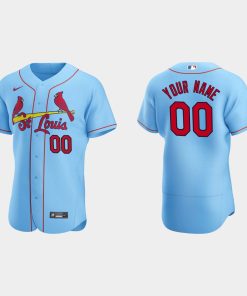 Custom St Louis Cardinals Light Blue Flex Base 2020 Alternate Jersey