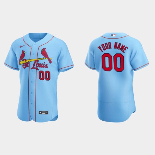 Custom St Louis Cardinals Light Blue Flex Base 2020 Alternate Jersey