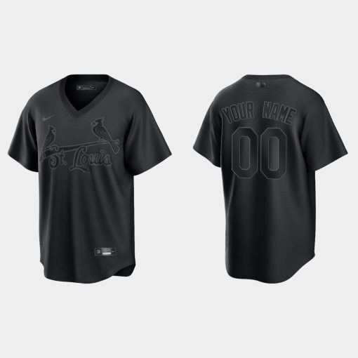 Custom St Louis Cardinals Pitch Black Fashion Jersey Black