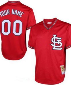 Custom St Louis Cardinals Red Mesh Batting Practice Throwback Cooperstown Collection Baseball Jersey