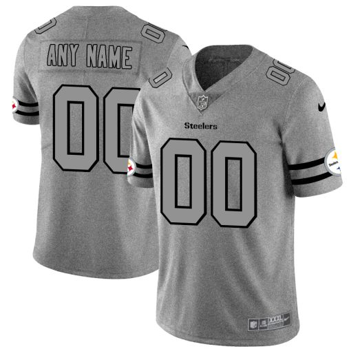 Custom Steelers 2019 Gray Gridiron Gray Vapor Untouchable Limited Jersey