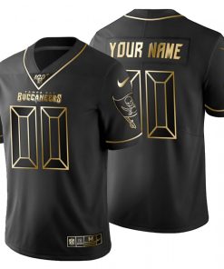 Custom Tampa Bay Buccaneers Black Golden Limited Football 100 Jersey
