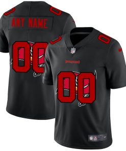 Custom Tampa Bay Buccaneers Team Logo Dual Overlap Limited Football Jersey Black