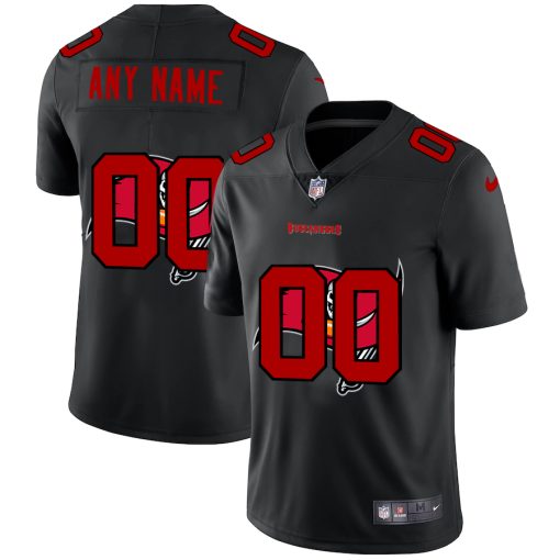 Custom Tampa Bay Buccaneers Team Logo Dual Overlap Limited Football Jersey Black