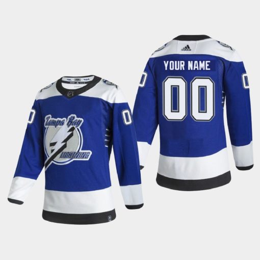 Custom Tampa Bay Lightning 2020-21 Reverse Retro Special Edition Blue Jersey